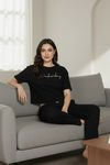 Zivame Knit Poly Loungewear Top - Black Beauty — thumbnail 4